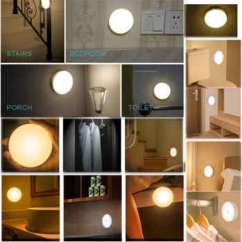 1-6pcs 6+6 LED Smart Senzor Pohybu Noc Noc Indukčné Lampy, Skrine v Chodbe, Skriňa Kuchyne, Schody, Chodby Toile Svetla biela