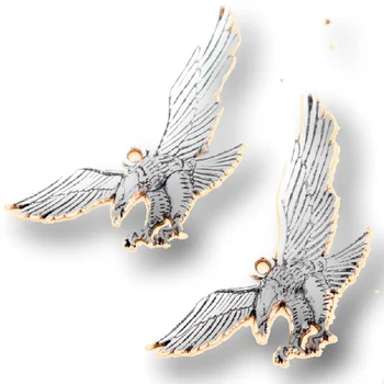 8pcs Strieborné Pozlátené Flying Eagle Kúzlo Retro Náhrdelník Náušnice Prívesok DIY Kovové Šperky Remeselné Príslušenstvo 51*18 mm A769
