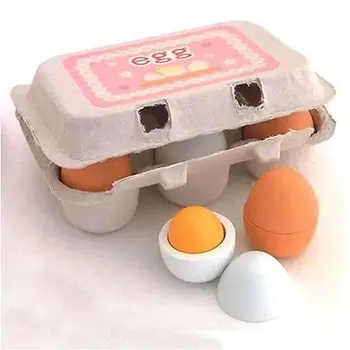 6PCS Drevené Vajcia, Žĺtok Predstierať, že Hrať Kuchyne Potravín Varenie Deti Deti Detská Hračka