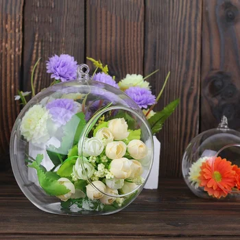 2017 Tvorivé Visí sklenenú Guľu Vázu s Kvetom Rastlín Hrniec Terárium Kontajner Home Office Dekor Závesné Sklenené Vázy J2Y