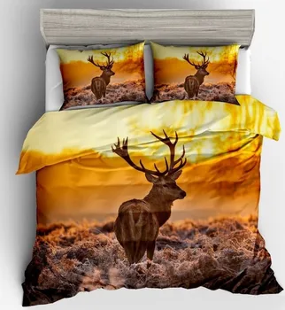 3D posteľná bielizeň Nastaviť Zvierat Vzor Dole Cumlík Kryt Posteľ Kryt Obliečky na Vankúš Extra Veľké Domáce Textilné