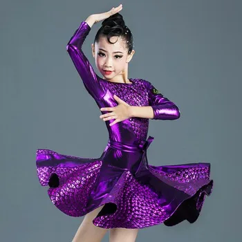 2020 Latinské Tanečné Šaty Dievčatá Fishbone Sukne Páva Vzor Salsa Šaty Dievča Samba Deti Sukne Salsa Tango, Tanec Tanečná Sála