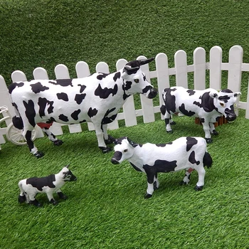 Polyetylén&kožušín krava model, jeden veľký/4 kusy fáze prop,domáce dekorácie Vianoce darček w1288