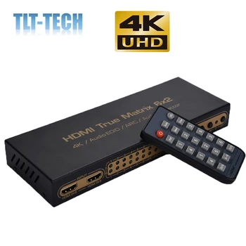 HDMI matice 6 v 2 z 4Kx2K podpora 3D, 6 x 2, HD video prepínanie optického vlákna 5.1 picture-in-picture ARC