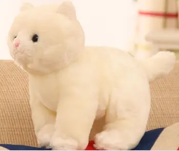 Malé roztomilé plyšové biela mačka nové kreatívne vysoká kvalita kat bábika darček asi 25 cm