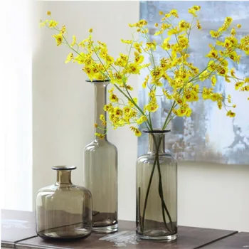 Sklenené vázy, kávu, sklenené vázy, plavidlá, vázy, ozdoby, domáce dekorácie, sklo, farby, váza.