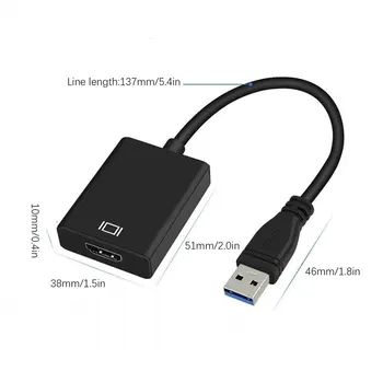 USB 3.0 HDMI-kompatibilná-kompatibilné Samica Audio Video Adaptér Converter Kábel pre Windows 7/8/10