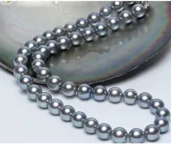 Stunning9-10 mm south sea kolo strieborný perlový náhrdelník 18inch925s
