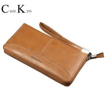 Caze Kyts pánske peňaženky business bežné veľká-kapacita spojka taška mäkké olej, vosk kožené multi-card mobile phone bag