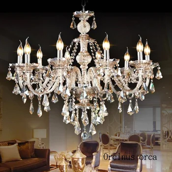 Európska luxusné crystal prívesok lampa obývacia izba reštaurácia spálne francúzsky romantický tvorivé osobnosti sviečka LED svietidlo crystal