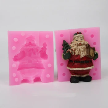 DIY 3d santa Vianočné muž Potravín-stupeň ručné silikónové mydlo tortu dekorácie, sviečky formy 001