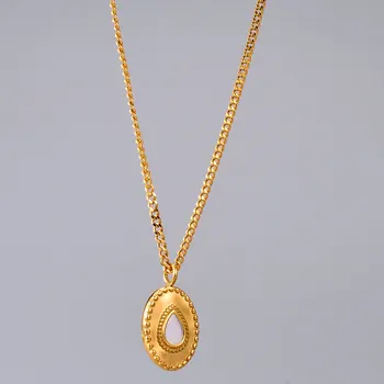 Amaiyllis 18k Zlata Kvapka Vody Bieleho Plášťa Clavicle Náhrdelník Postranného Reťazca Náhrdelník Collier Femme Šperky Pre Ženy Bijoux