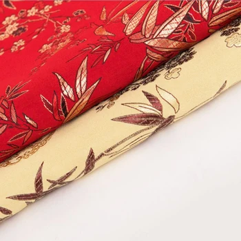 Nový príchod brocade polyester bambusových listov textílie pre patchwork cítil tkaniva telas posteľ list cos hrať deti utierky 100x75cm