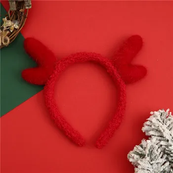 Vianočné Darčeky Kórejský Roztomilý Parohy Hlavový Most Čistá Červená Čelenka Na Vlasy Príslušenstvo Baránok Vlasy Headdress Vianočné Ozdoby
