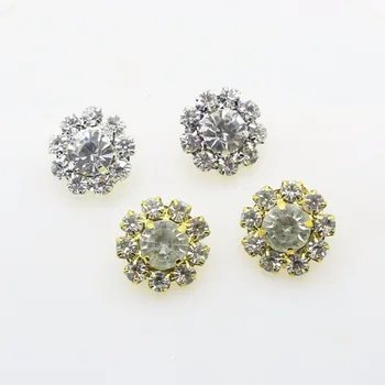 10pcs/set 16 mm Okrúhle diamanty Brošňa Tlačidlo Snap Flatback Tlačidlá Crystal pre Svadobné Kytice Dieťa Vlasy Dekoratívne Stuhou