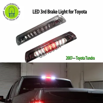 Pre 07-18 Toyota Tundra Chrómovaný Červená Čierna Jasné, bývanie / Shell / Ľan, LED TRETEJ 3. CHVOST BRZDOVÉ SVETLO LAMPY BAR