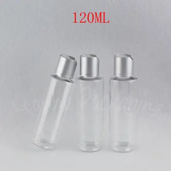 120ML Transparentné Ploché Ramenný Plastové Fľaše , 120CC Šampón / Mlieko, Obaly na Fľaše , Prázdne Kozmetické Kontajner