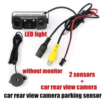 Auto Zadnej strane Zálohy Kamery, LED Svetlo, CCD Auto Spätné Kamery s 2 Snímače 2 v 1 HD Parkovanie Radarový Systém