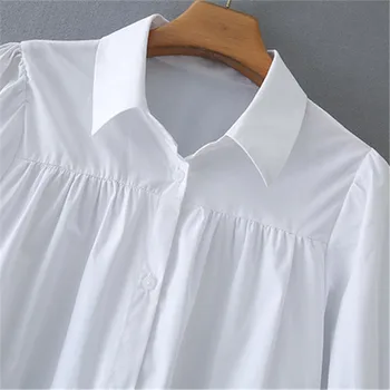 Za 2021 Košeľu Prehrabať Mini Biele Tričko Šaty Žien Lete Krátky Rukáv Bežné Kawaii Tlačidlo nahor Tričko Šaty Žena Oblečenie