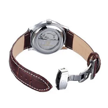Mens diamond nepremokavé vojenské športové potápanie mechanické hodinky sapphire plnej ocele pravej kože popruh luxusná značka hodiniek