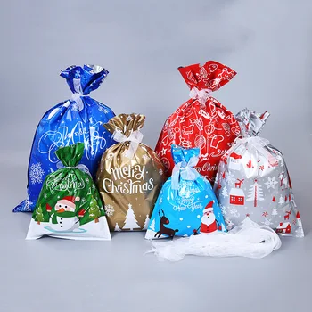 20pcs funkcie opp santa tašky vianočné darčekové tašky Santa Jeleň Elk Jazda na Nový Rok, Vianoce, Nový Rok candy bag worek mikołaja 2020 kerst zak
