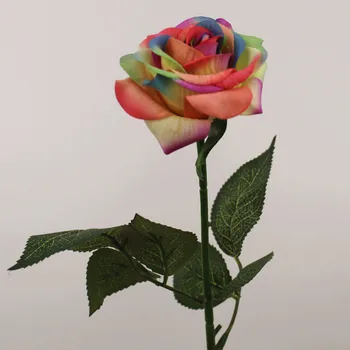 1pcs Umelé Kvety Ruže pre Domáce Stranu Svadobné Dekorácie Skutočný Dotyk Kvety Čerstvé Farba DIY Dekoratívne Kvety