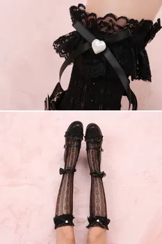 Japonský Lolita Čipky xiao tui wa Príručka Láska Luk Ponožky Animácie JK kawaii Dievčatá Lolita ponožky ženy harajuku