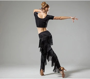 Dámy Dospelých Moderného Tanca Sukne, Nohavice Lemovaný Nohavice Latinskej Tanca Nové Okraji Nohavice Latinskej Spoločenský Tanec Tango Šaty, Nohavice