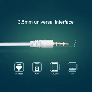 Univerzálny 3,5 mm Jack pre Slúchadlá Pre IPhone Xiao Huawei MP3 Prehrávač Hadphones Káblové Ovládanie S Mic Mobilného Telefónu Headset