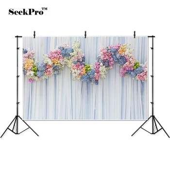 SeekPro multi-farebné kvety opony svadobné Banner Foto Pozadia Vytlačené Studio Professional Krytý Fotografického Pozadia