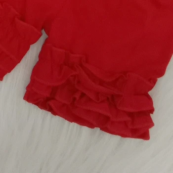Letné batoľa deti, dievčatá módne krásne morské panny plné tlačené tunika pevné červené šortky oblečenie oblečenie 2ks oblek