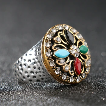 2018 Módne Šťastie, Ďatelina Prstene Pre Ženy Tibetskej Zliatiny Farba Zlatá Mozaika Živice Crystal Vintage Šperky Víkend Ponuky