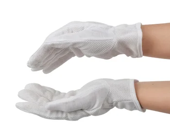 10 Pair / veľa , Non-slip Bavlnené rukavice ovládač šmyk latex bod rukavice Biele korálky Práce odolné voči opotrebovaniu, bezpečnosti práce rituál