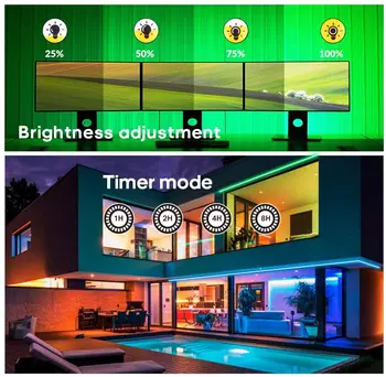 32.8 ft 5050 Nepremokavé RGB LED Svetelné Pásy Hudbu, Synchronizovať, Farbu Meniace LED Pás Svetla s Diaľkovým na Domácej Kuchyne, Spálne
