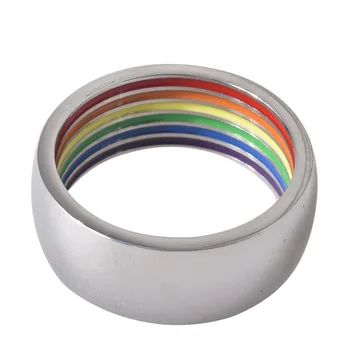 2019 Fasahion LGBT Nehrdzavejúcej Ocele Rainbow Farebné Krúžky Milovníka Pár Gay Pride Krúžky pre Človeka Chlapec Skutočnú Lásku Krúžok Mužov Šperky