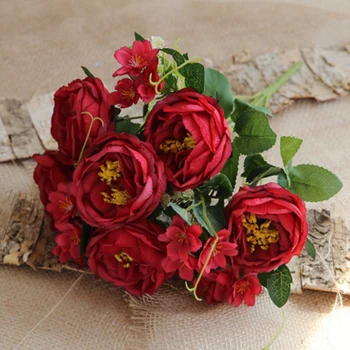 Hodváb Kytice Pivónia Umelý Kvet 10 Kusov Domáce Dekorácie Doplnky, Svadobné Party Umelé Ruže Kvet