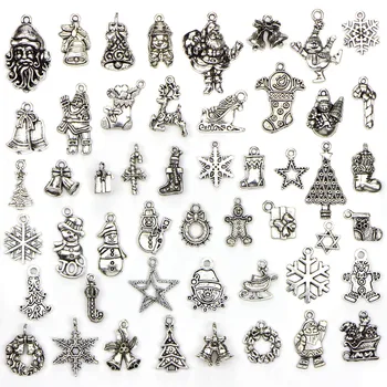 50pcs Jemné Vianočné zmiešané Prívesok Charms Antique silver Detí darček plavidlá zliatiny Šperky, náušnice náramok, náhrdelník anklet