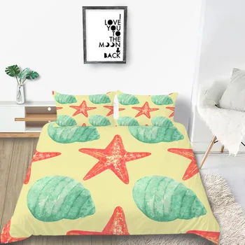 Nové Produkty Módne 3D Tlač posteľná bielizeň Sady Conch A Seashell Deka Kryt Najlepší Darček Bedline Jeden Manželskou posteľou King Size