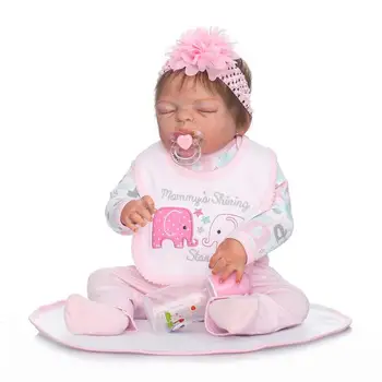 56 cm Realistické dievča Bábiku bebe reborn Plný Silikónové vinylové telo bábiky novorodenca bonecas nažive detail maľovanie môžete kúpať