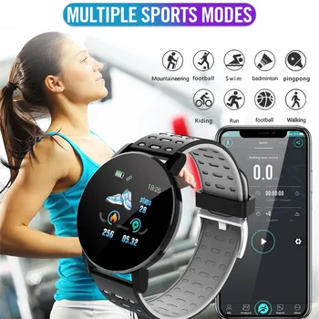 119 Plus Smart Hodinky Srdcovej frekvencie Fitness Tracker Hodinky Dospelých Krvný Tlak Monitor Nepremokavé Športové Smartwatch Pre Android IOS