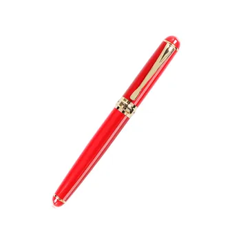 NOVÉ Jinhao 750 Kovové Plniace Pero červené Telo 0,5 mm Červená Čierna Hladké Písanie Darček Atramentové Pero na Podnikanie