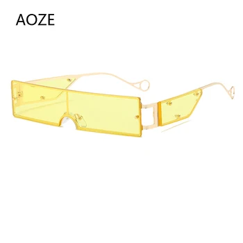 AOZE 2020 módy v pohode exkluzívne štít štýl nity Punk slnečné okuliare žena bočné zrkadlo dizajn značky slnečné okuliare UV