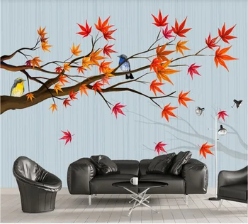 Vlastné tapetu nástenná maľba 8d foto wall jednoduché javor jeseň lesnú cestu obývacia izba TV pozadí na stenu