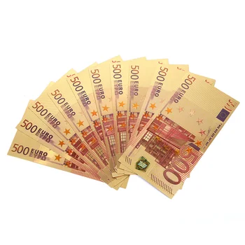 Pamätné Poznámky 500 EUR Zlata Vysokej Kvality Bankoviek Dary, Zbierky Dekorácie 24K Zlatom EUR
