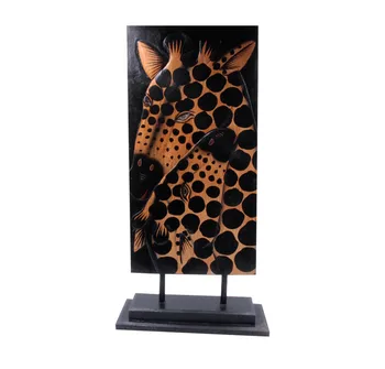 Panel tabuľka žirafy symbolizujú starostlivosť a vernosť v Láske 48 cm-20 cm albesia strom