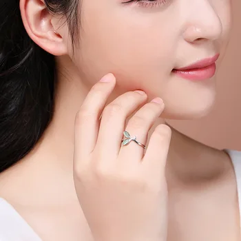 Predaj kórejský Štýl Nádherné Zadarmo Veľkosť Nastaviteľné Zliatiny Listy Puky Otvoriť Prstene pre Ženy Módne Šperky Leaf Prst Prsteň Dary