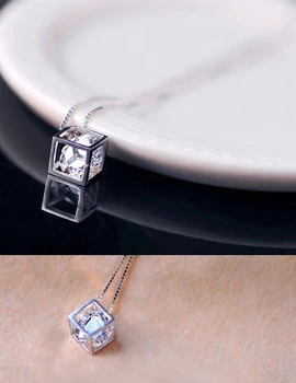 Módne A Klasické Kocky Crystal Prívesok Bez Reťazca Farba Biela Módne Šperky