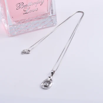 Crystal Vlna Waterdrop Kolo Náhrdelníky Pre Ženy 925 Sterling Silver Elegantné Streak Oválne Prívesky Módne Šperky Dary