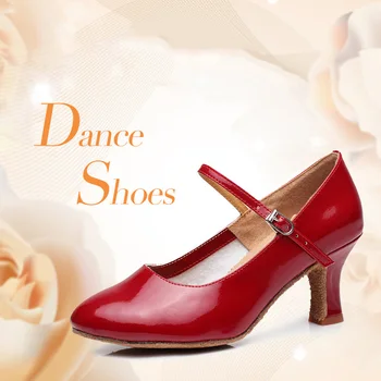 Nové Pohodlné PU latinské Tanečné Topánky Tango Chacha Samba Spoločenský Tanec Topánky pre Ženy/Ladies/Dievčatá 4 Farebné Päty 5/7 cm A149