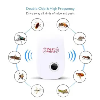 2ks NÁS Plug Ultrazvukové Pest Repeller Vnútorné Elektronické Hmyzu Odmietnuť Anti Mosquito Myši Švába Žezlo Odpudzujúce